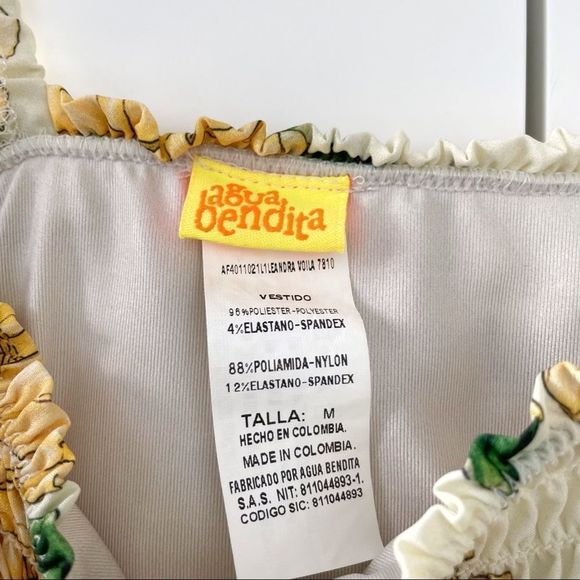 Agua Bendita Leandra Voila Dress Deco Yellow Floral Maxi Smocked Ruffle Shopbop - Picture 15 of 15